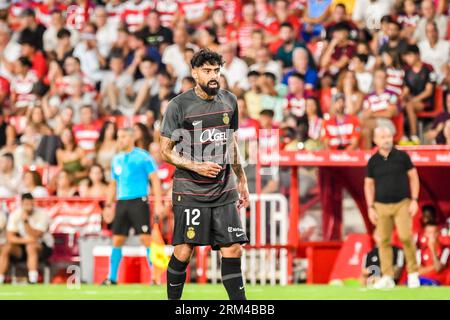 Granada, Spain. 26th Aug, 2023. GRANADA, SPAIN - AUGUST 26: Samuel Costa of RCD Mallorca focus during the match between Granada CF and RCD Mallorca of La Liga EA Sports on August 26, 2023 at Nuevo Los Carmenes in Granada, Spain. (Photo by Samuel Carreño/ Credit: Px Images/Alamy Live News Stock Photo