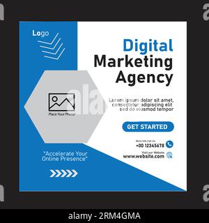 Digitale Marketingagentur und professionelles Social-Media-Template-Design Stock Vektor