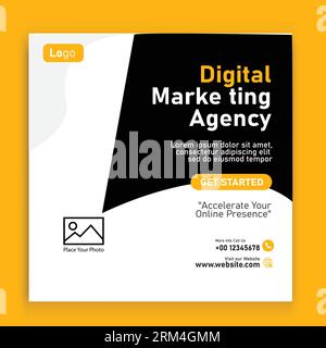Digitale Marketingagentur und professionelles Social-Media-Template-Design Stock Vektor