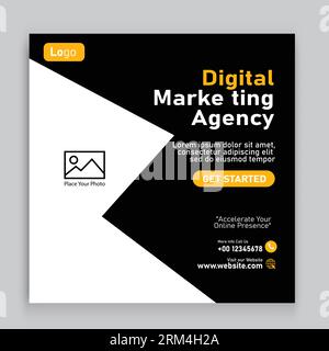 Digitale Marketingagentur und professionelles Social-Media-Template-Design Stock Vektor