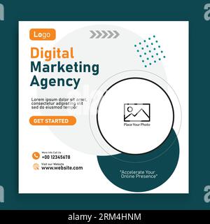 Digitale Marketingagentur und professionelles Social-Media-Template-Design Stock Vektor