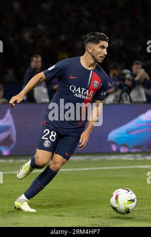 Paris, Frankreich. 25. August 2023. SAO PAULO, BRASILIEN - AUGUST 26: Spiel zwischen PSG und Lens als Teil der regulären Saison der Ligue 1 im Parc des Princes Stadium am 26. August 2023 in Paris, Frankreich. (Foto von Jose Prestes/PxImages) Credit: PX Images/Alamy Live News Stockfoto