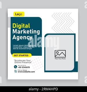 Digitale Marketingagentur und professionelles Social-Media-Template-Design Stock Vektor