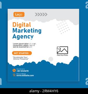 Digitale Marketingagentur und professionelles Social-Media-Template-Design Stock Vektor