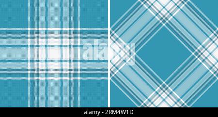 Hintergrundvektor-Tartan aus nahtlosem Textilmuster mit kariertem Texturmaterial in kalten Farben. Stock Vektor