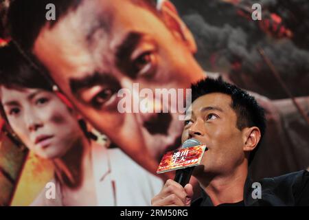 Bildnummer: 60545051 Datum: 30.09.2013 Copyright: imago/Xinhua (130930) -- SINGAPUR, 30. September 2013 (Xinhua) -- der chinesische Schauspieler Louis Koo aus Hongkong nimmt am 30. September 2013 an der Pressekonferenz des Films aus Inferno auf der Marina Bay Sands Expo und dem Convention Center in Singapur Teil. Darsteller von Hongkongs 3D-Katastrophenfilm Out of Inferno nahmen am Montag an der Pressekonferenz und der Gala-Premiere in Singapur Teil. (Xinhua/Then Chih Wey) SINGAPUR-FILM-OUT OF INFERNO -PRESSEKONFERENZ PUBLICATIONxNOTxINxCHN People Entertainment Film PK xsp x0x 2013 quer 60545051 Datum 30 09 2013 Copyright Im Stockfoto