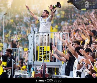 26. August 2023: Fans der Columbus Crew jubeln ihr Team gegen den Toronto FC in ihrem Spiel in Columbus, Ohio, an. Brent Clark/Cal Sport Media Credit: Cal Sport Media/Alamy Live News Stockfoto