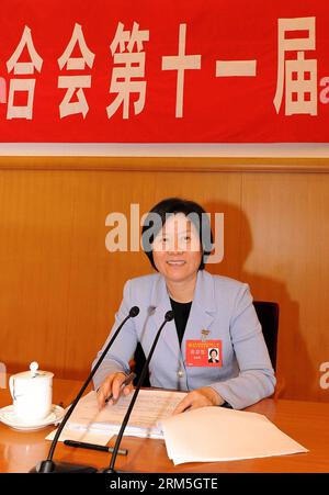 Bildnummer: 60658129  Datum: 30.10.2013  Copyright: imago/Xinhua (131030) -- BEIJING, Oct. 30, 2013 (Xinhua) -- Shen Yueyue, vice chairwoman of the Standing Committee of the National People s Congress, chairs the first plenary session of the 11th executive committee of the All-China Women s Federation in Beijing, capital of China, Oct. 30, 2013. Shen was elected president of the federation on Wednesday. (Xinhua/He Junchang) (mp) CHINA-BEIJING-CHINA WOMEN S FEDERATION CHIEF (CN) PUBLICATIONxNOTxINxCHN People x0x xsk 2013 hoch      60658129 Date 30 10 2013 Copyright Imago XINHUA  Beijing OCT 30 Stock Photo
