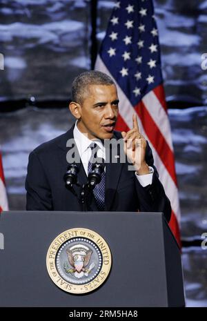 Bildnummer: 60662069 Datum: 31.10.2013 Copyright: imago/Xinhua (131031) -- WASHINGTON D.C., 31. Oktober 2013 (Xinhua) -- US-Präsident Barack Obama spricht beim SelectUSA 2013 Investment Summit in Washington D.C. am 31. Oktober 2013. Obama kündigte erstmals koordinierte Bemühungen des Bundes an, ausländische Investitionen anzuziehen und die wirtschaftliche Erholung zu fördern. Die Obama-Regierung gründete SelectUSA vor zwei Jahren als Teil einer Initiative der US-Regierung zur Förderung ausländischer Direktinvestitionen (FDI) in den Vereinigten Staaten. (Xinhua/Fang Zhe) US-WASHINGTON-FOREIGN INVESTMENT-OBAMA PUBLICATIONxNOTxINxCHN People Stockfoto