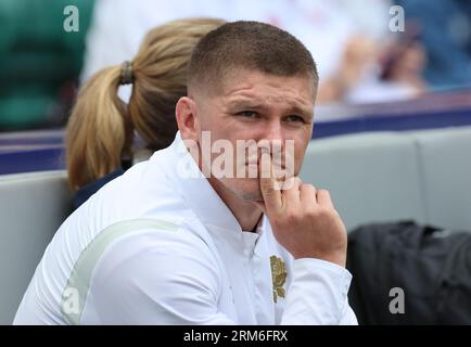 London, Großbritannien. 26. August 2023. Der Engländer Owen Farrell während des internationalen Spiels zwischen England und Fidschi im Twickenham Stadium, London am 26. August 2023 Credit: Action Foto Sport/Alamy Live News Stockfoto