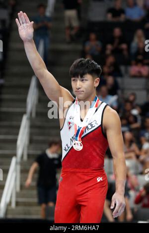 San Jose, Kalifornien, USA. 26. August 2023. YUL Moldauer (2) bei den Xfinity U.S. Gymnastics Championships 2023 im SAP Center in San Jose, Kalifornien, am Samstag, den 26. August 2023 (Credit Image: © David G. McIntyre/ZUMA Press Wire) NUR REDAKTIONELLE VERWENDUNG! Nicht für kommerzielle ZWECKE! Stockfoto