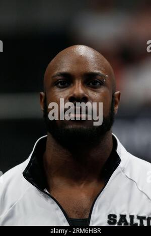 San Jose, Kalifornien, USA. 26. August 2023. Donnell Whittenburg (17) bei den Xfinity U.S. Gymnastics Championships 2023 im SAP Center in San Jose, Kalifornien, am Samstag, den 26. August 2023 (Bildnachweis: © David G. McIntyre/ZUMA Press Wire) NUR REDAKTIONELLE VERWENDUNG! Nicht für kommerzielle ZWECKE! Stockfoto