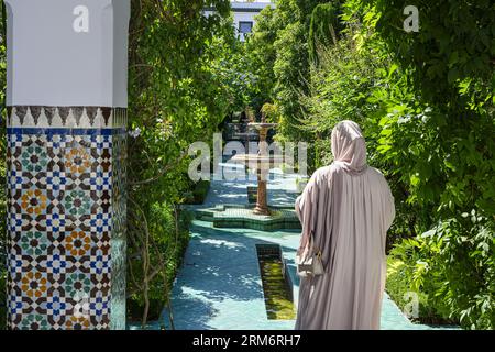 PARIS (75) (5 EME ARRONDISSEMENT) GRANDE MOSQUEE DE PARIS. LE JARDIN A L'ORIENTALE (AUSSI APPELE „JARDIN D'EDEN“) Stockfoto