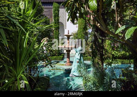 PARIS (75) (5 EME ARRONDISSEMENT) GRANDE MOSQUEE DE PARIS. LE JARDIN A L'ORIENTALE (AUSSI APPELE „JARDIN D'EDEN“) Stockfoto
