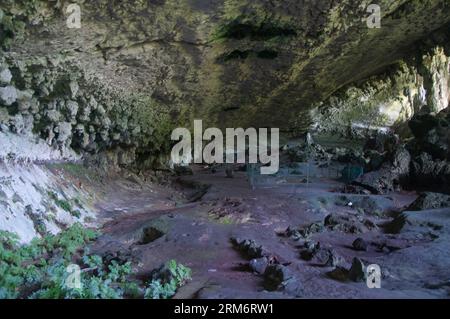 In den Niah-Höhlen, die heute einen Nationalpark und ein Weltkulturerbe in Sarawak, Malaysian Borneo, bilden, wurden uralte menschliche Überreste gefunden Stockfoto