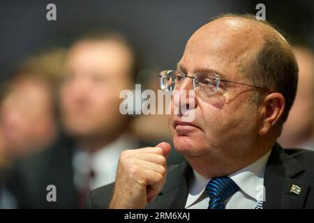 (140202) -- MUNICH, Feb. 2, 2014 (Xinhua) -- Israeli Defense Minister Moshe Ya alon attends a meeting session of the Munich Security Conference in Munich, Germany, on Feb. 2, 2014. (Xinhua/MSC/Mueller)(axy) GERMANY-MUNICH-SECURITY CONFERENCE PUBLICATIONxNOTxINxCHN   Munich Feb 2 2014 XINHUA Israeli Defense Ministers Moshe Ya Alon Attends a Meeting Session of The Munich Security Conference in Munich Germany ON Feb 2 2014 XINHUA MSC Mueller axy Germany Munich Security Conference PUBLICATIONxNOTxINxCHN Stock Photo