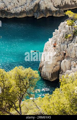 Calanque Sugiton, Marseille, Frankreich Stockfoto