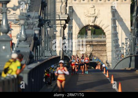 Budapest, Ungarn. 26. August 2023. Allgemeine Ansicht Leichtathletik : Leichtathletik-Weltmeisterschaften Budapest 2023 Frauen-Marathon in Budapest, Ungarn. Quelle: Naoki Morita/AFLO SPORT/Alamy Live News Stockfoto