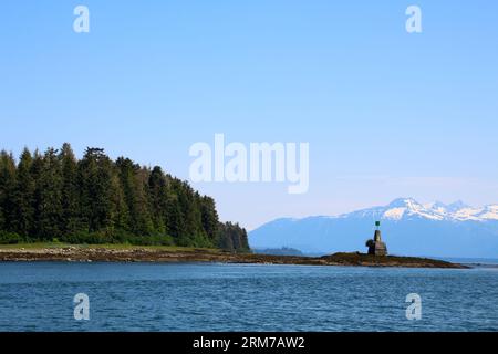 Alaska, Küstenlandschaft der kleinen Stadt Petersburg, USA Stockfoto
