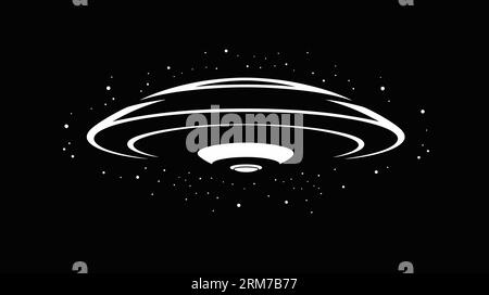 Flaches Ufo-Icon-Design, einfaches Alien-Schiffsymbol. Vektorillustration Stock Vektor