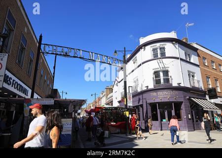 Chapel Street Market in der Nähe von Angel in Islington, im Norden Londons, Großbritannien Stockfoto