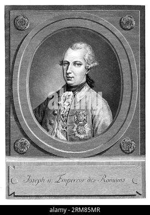 Joseph II. (1741–1790) war von 1765 bis zu seinem Tod römischer Kaiser. Er war eine Schlüsselfigur der Aufklärung und bekannt für seine umfangreichen Reformen zur Modernisierung des Habsburgerreiches Stockfoto