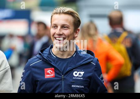 Zandvoort, Pays Bas. 27. August 2023. LAWSON Liam (nzl), Scuderia AlphaTauri AT04, Portrait, während des Formel 1 Heineken Dutch Grand Prix 2023, 13. Runde der Formel-1-Weltmeisterschaft 2023 vom 25. Bis 28. August 2023 auf dem Zandvoort Circuit, in Zandvoort, Niederlande - Foto Florent Gooden/DPPI Credit: DPPI Media/Alamy Live News Stockfoto