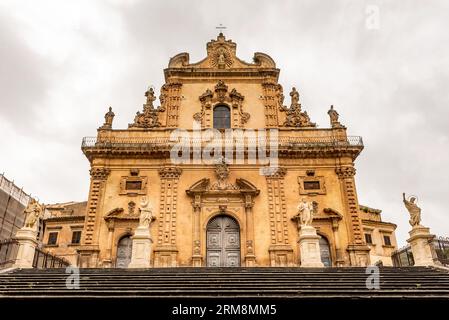 Kathedrale von San Pietro (St. Peter) in Modica. Sizilien, Süditalien. Stockfoto