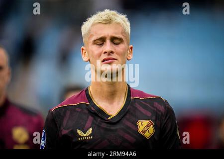 Zwolle, Netherlands. 27th Aug, 2023. ZWOLLE, NETHERLANDS - AUGUST 27: Oscar Fraulo of FC Utrecht looks dejected during the Dutch Eredivisie match between PEC Zwolle and FC Utrecht at the MAC3PARK stadion on August 27, 2023 in Zwolle, Netherlands (Photo by Rene Nijhuis/Orange Pictures) Credit: Orange Pics BV/Alamy Live News Stock Photo