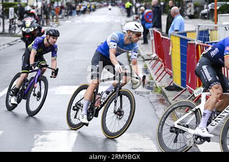 Merksem, Belgien. 27. August 2023. Der Belgier Julien Vermote stellte sich am Sonntag, den 27. August 2023, im Schaal Sels Merksem Criterium in Merksem, Antwerpen, in Aktion vor. BELGA PHOTO GOYVAERTS Credit: Belga News Agency/Alamy Live News Stockfoto