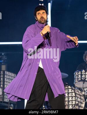 Kasabian tritt am 26. August 2023 in Portsmouth, Hampshire, UK, auf 2023 Stockfoto