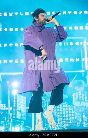 Kasabian tritt am 26. August 2023 in Portsmouth, Hampshire, UK, auf 2023 Stockfoto