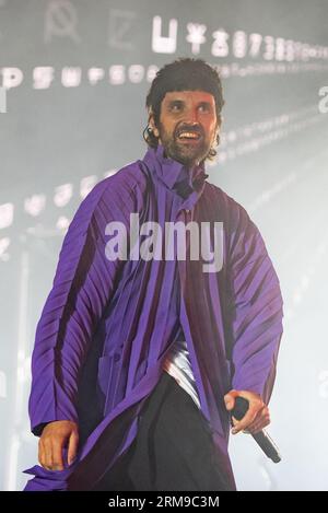 Kasabian tritt am 26. August 2023 in Portsmouth, Hampshire, UK, auf 2023 Stockfoto