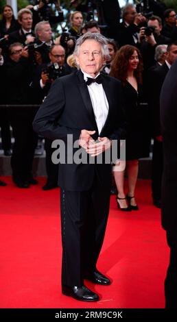 (140517) -- CANNES, May 17, 2014 (Xinhua) -- Franco-Polish director Roman Polanski arrives for the screening of the film Saint Laurent at the 67th Cannes Film Festival in Cannes, France, May 17, 2014. (Xinhua/Ye Pingfan) FRANCE-CANNES-FILM FESTIVAL-SAINT LARURENT-SCREENING PUBLICATIONxNOTxINxCHN   Cannes May 17 2014 XINHUA Franco Polish Director Novel Polanski arrives for The Screening of The Film Saint Laurent AT The 67th Cannes Film Festival in Cannes France May 17 2014 XINHUA Ye Pingfan France Cannes Film Festival Saint  Screening PUBLICATIONxNOTxINxCHN Stockfoto