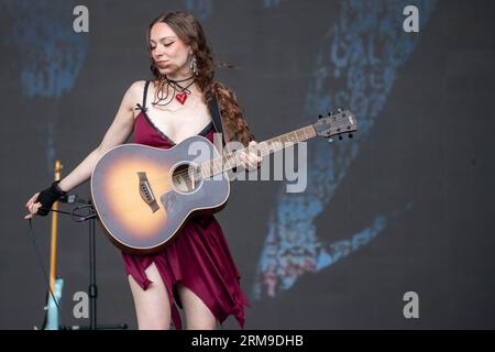 Leeds, Großbritannien. Sonntag, 27. August 2023 Holly Humberstone beim Leeds Festival 2023 im Bramham Park © Jason Richardson / Alamy Live News Stockfoto