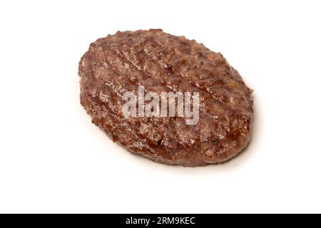 Kotelett mit Hackfleisch auf weißem Hintergrund. Draufsicht. Stockfoto