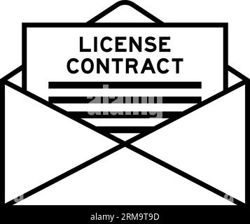 Envelope and letter sign with word license contract as the headline Stock Vector