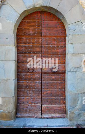 Castello di Meleto, Burg aus dem 11. Jahrhundert, Gaiole in Chianti. Siena, Toskana, Italien, Europa Stockfoto