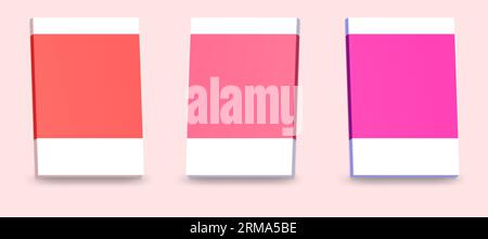 Set von Vorlagenrahmen mit Kopierraum auf rosafarbenem Hintergrund. Stockfoto