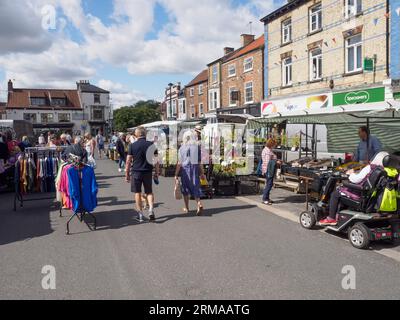 Markttag in Pocklington, East Yorkshire Stockfoto