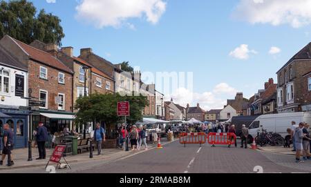 Markttag in Pocklington, East Yorkshire Stockfoto