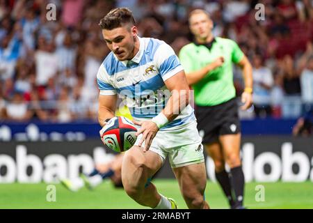 Madrid, Spain. 26th Aug, 2023. Mateo Carreras (Argentina) in action during the rugby match between national teams of Spain and Argentina (los Pumas) played at Estadio Civitas Metropolitano on August 26, 2023 in Madrid, Spain Credit: Independent Photo Agency/Alamy Live News Stock Photo