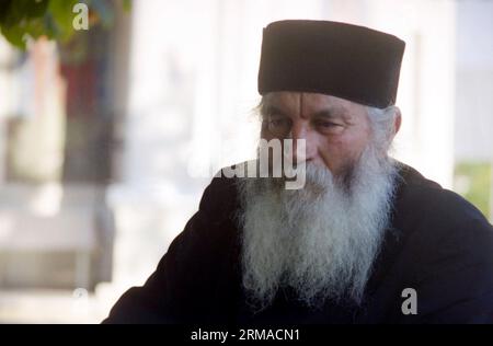 Kloster Vladimiresti, Kreis Galati, Rumänien, 1999. Porträt des Beichtgebers und geistlichen Beraters des Klosters. Stockfoto