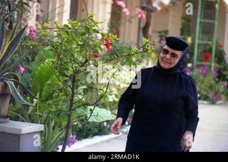 Kloster Vladimiresti, Kreis Galati, Rumänien, 1999. Porträt von Mutter Veronica, der Gründerin des Klosters. Stockfoto
