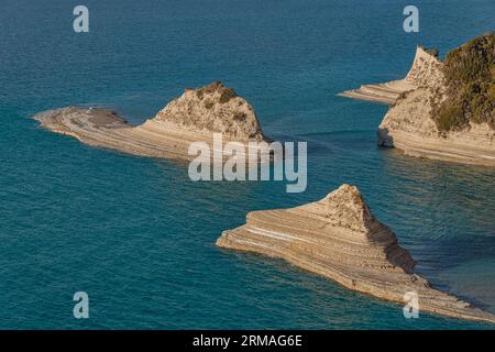 Cape Drastis Coast in der Dämmerung, Korfu Stockfoto
