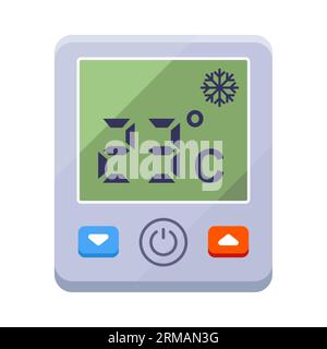 Klimaanlagen-Temperatursensor an der Wand. Flache Vektorillustration. Stock Vektor