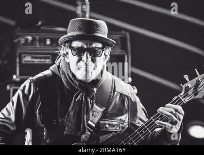 Newark, United Kingdom. 26 August 2023, Pictured Danny Miranda (Blue Oyster Cult), at the Stonedead Rock Festival.    Credit:Mark Dunn Photography/Alamy Live News. Stock Photo