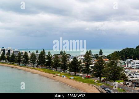 Stadt Mount Maunganui, Hafen von Tauranga, Bay of Plenty, Nordinsel, Neuseeland Stockfoto