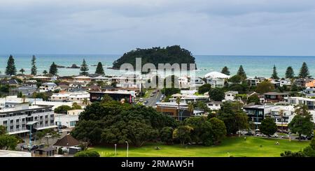 Stadt Mount Maunganui, Hafen von Tauranga, Bay of Plenty, Nordinsel, Neuseeland Stockfoto