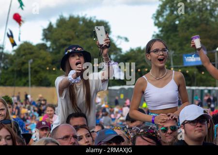 CarFest, Laverstoke Park Farm, Hampshire, Großbritannien. 26. August 2023. Peter Andre tritt beim CarFest auf. CarFest wurde von Chris Evans gegründet und ist das größte Familienfestival in Großbritannien. Quelle: Julian Kemp/Alamy Live News Stockfoto